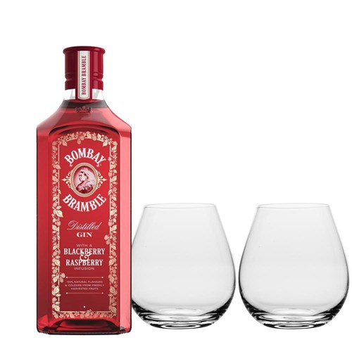 Bombay Bramble Gin 70cl And Crystal Classic Collection Tumblers